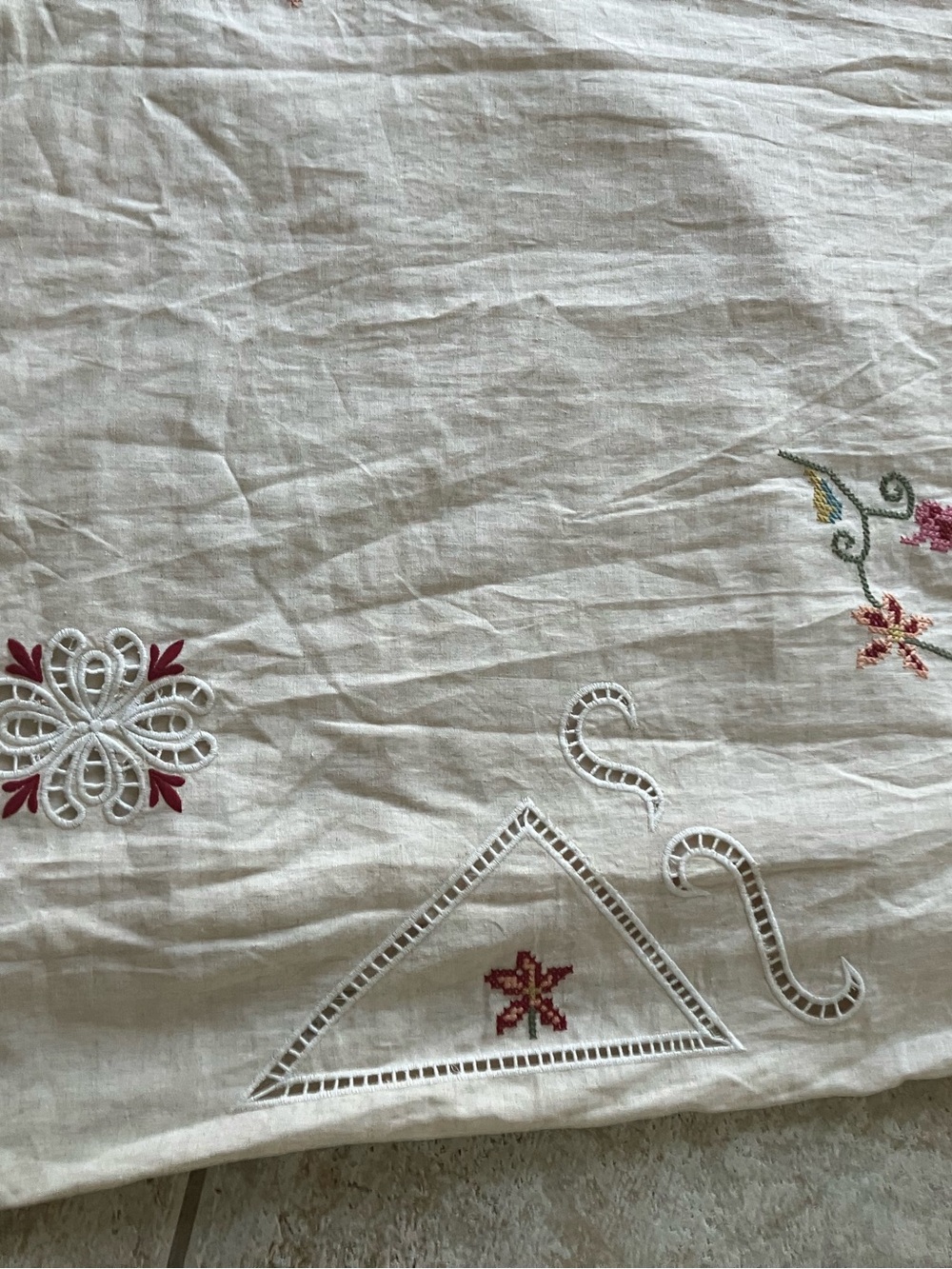 Magaschoni Linen Viscose Cream Embroidered Maxi Dress with Floral Motif NWT L - Picture 4 of 15